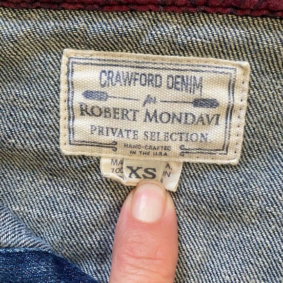 Robert Mondavi Crawford Denim Western Pearl Snap sz XS Wine Button Up Shirt Top - Picture 5 of 11